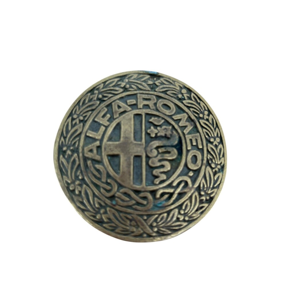 Alfa Romeo Belt Buckle Solid Brass 2.75" Circle Vintage 1970s